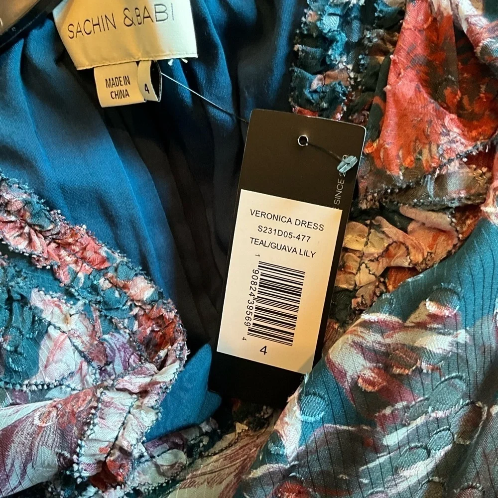 Sachin + Babi Blue Pink Ruffled Tiered Sundress - Picture 8 of 9